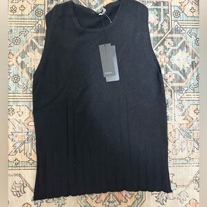 MASKA knitwear black tank silk and cashmere sleveless top NWT L